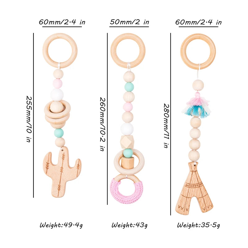 Baby Toys Wooden Play Gym Toys Nordic Baby Room Decor Wood Nursery Sensory Toy Gift Infant Room Clothes Rack Accessories Rattles
