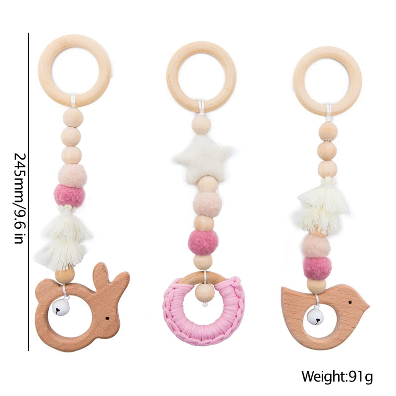 Baby Toys Wooden Play Gym Toys Nordic Baby Room Decor Wood Nursery Sensory Toy Gift Infant Room Clothes Rack Accessories Rattles