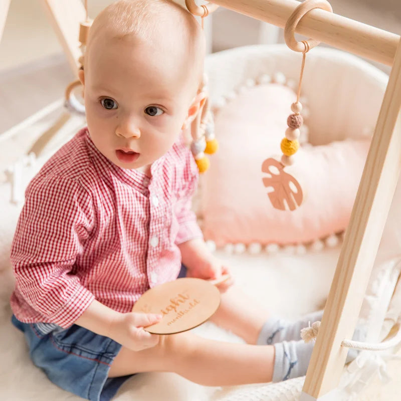 Baby Toys Wooden Play Gym Toys Nordic Baby Room Decor Wood Nursery Sensory Toy Gift Infant Room Clothes Rack Accessories Rattles