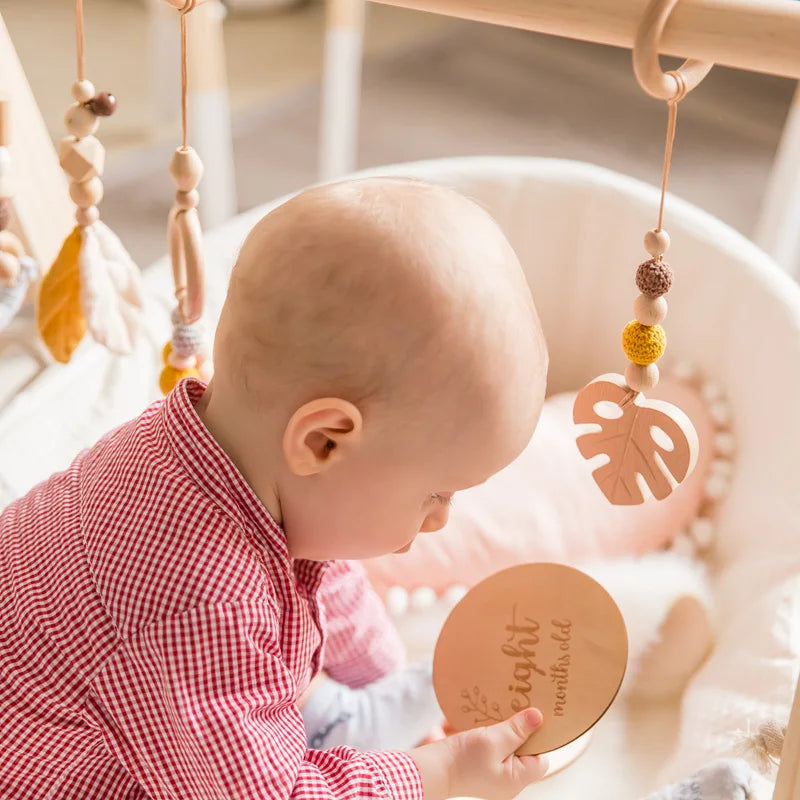 Baby Toys Wooden Play Gym Toys Nordic Baby Room Decor Wood Nursery Sensory Toy Gift Infant Room Clothes Rack Accessories Rattles