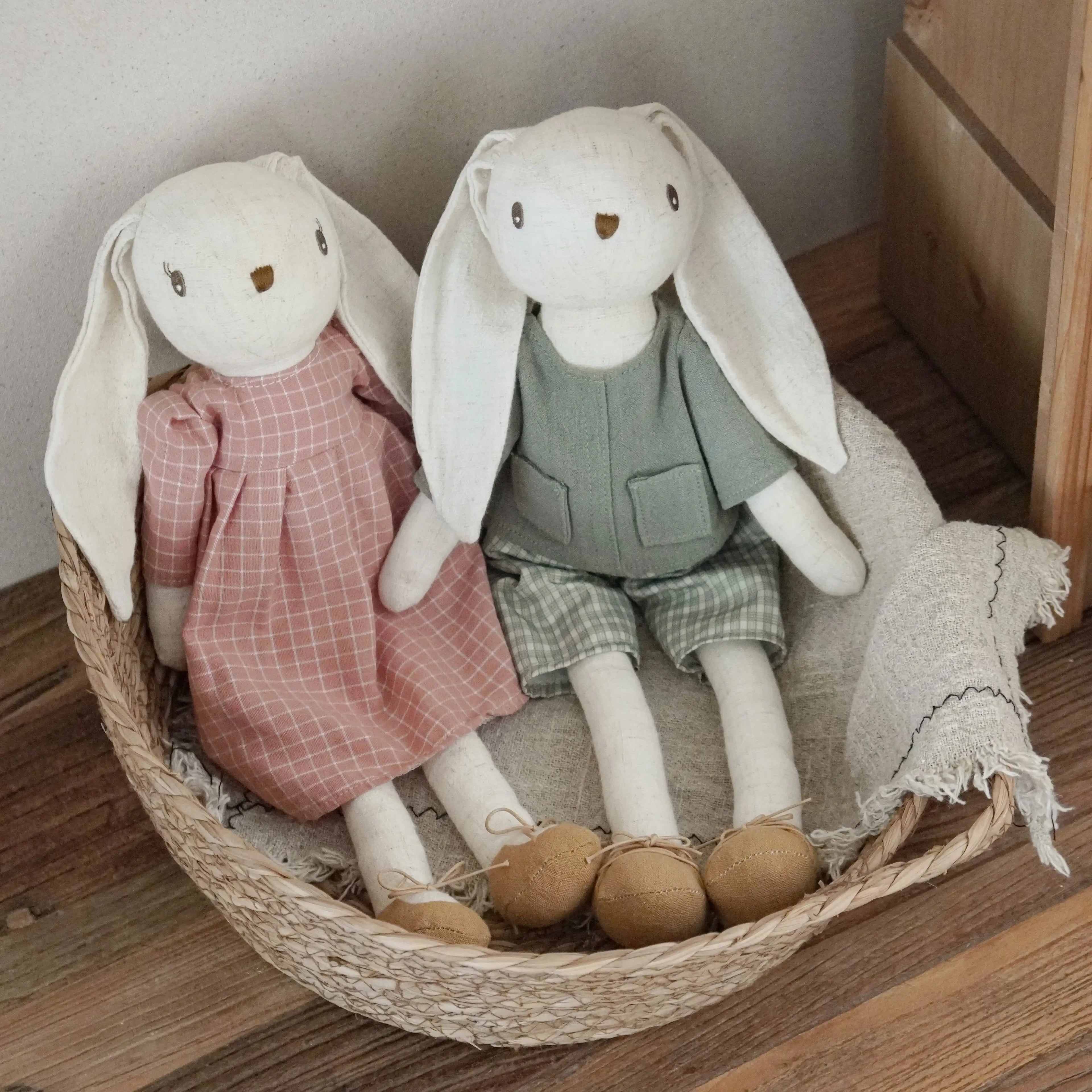 mumamuying danish bunny doll fabric artificial animal soothing doll children baby toys gifts