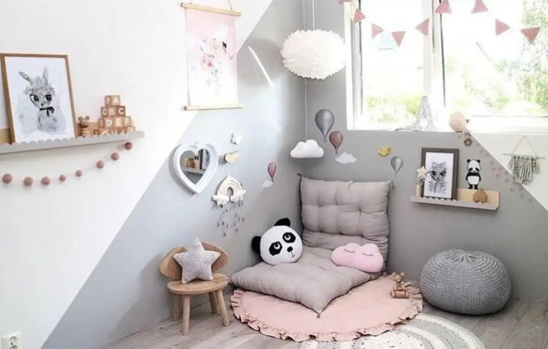 Baby Play Mats Round Floor Soft Cotton Baby Bedding Blanket Lace Crawling Mat Game Pad Toys For Children Room Nursery Decor