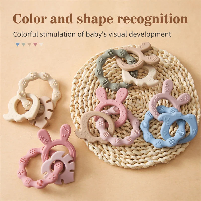 Baby Toys Silicone Anxiety Teethers Animal Bracelet Baby Toys 0 12 Months Cartoon Rattles Mobiles for Babies Silicone Teethers