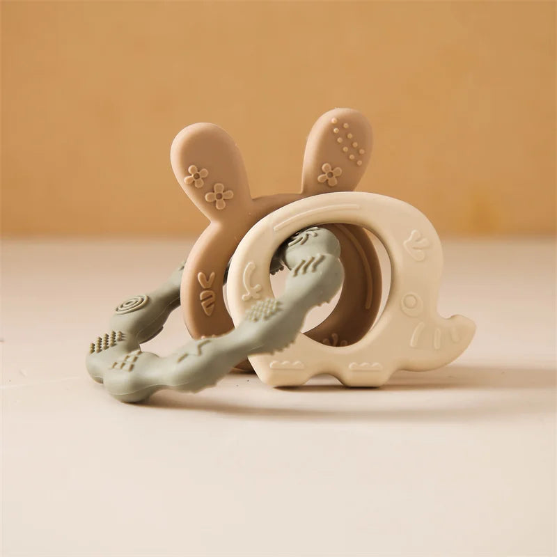 Baby Toys Silicone Anxiety Teethers Animal Bracelet Baby Toys 0 12 Months Cartoon Rattles Mobiles for Babies Silicone Teethers