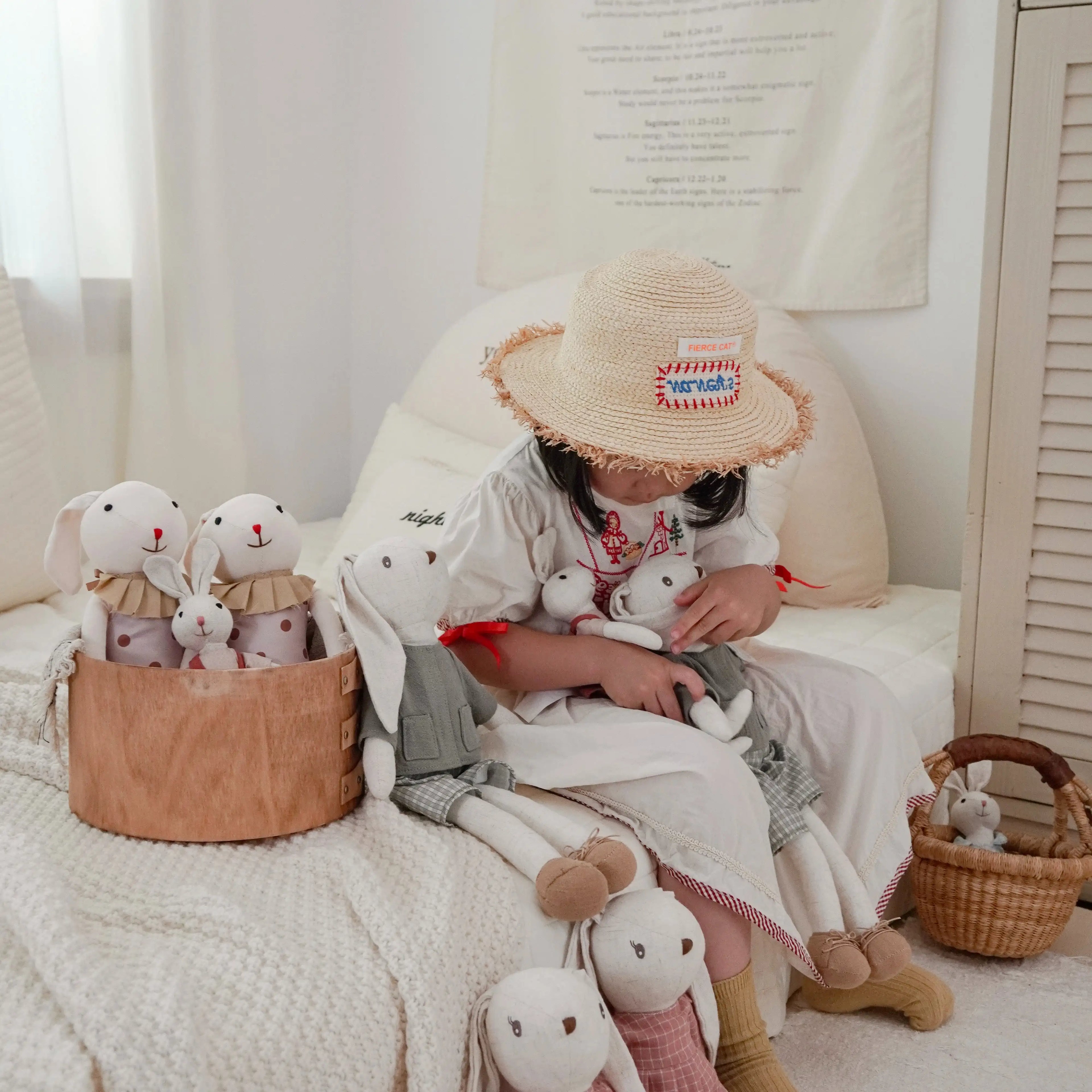 mumamuying danish bunny doll fabric artificial animal soothing doll children baby toys gifts
